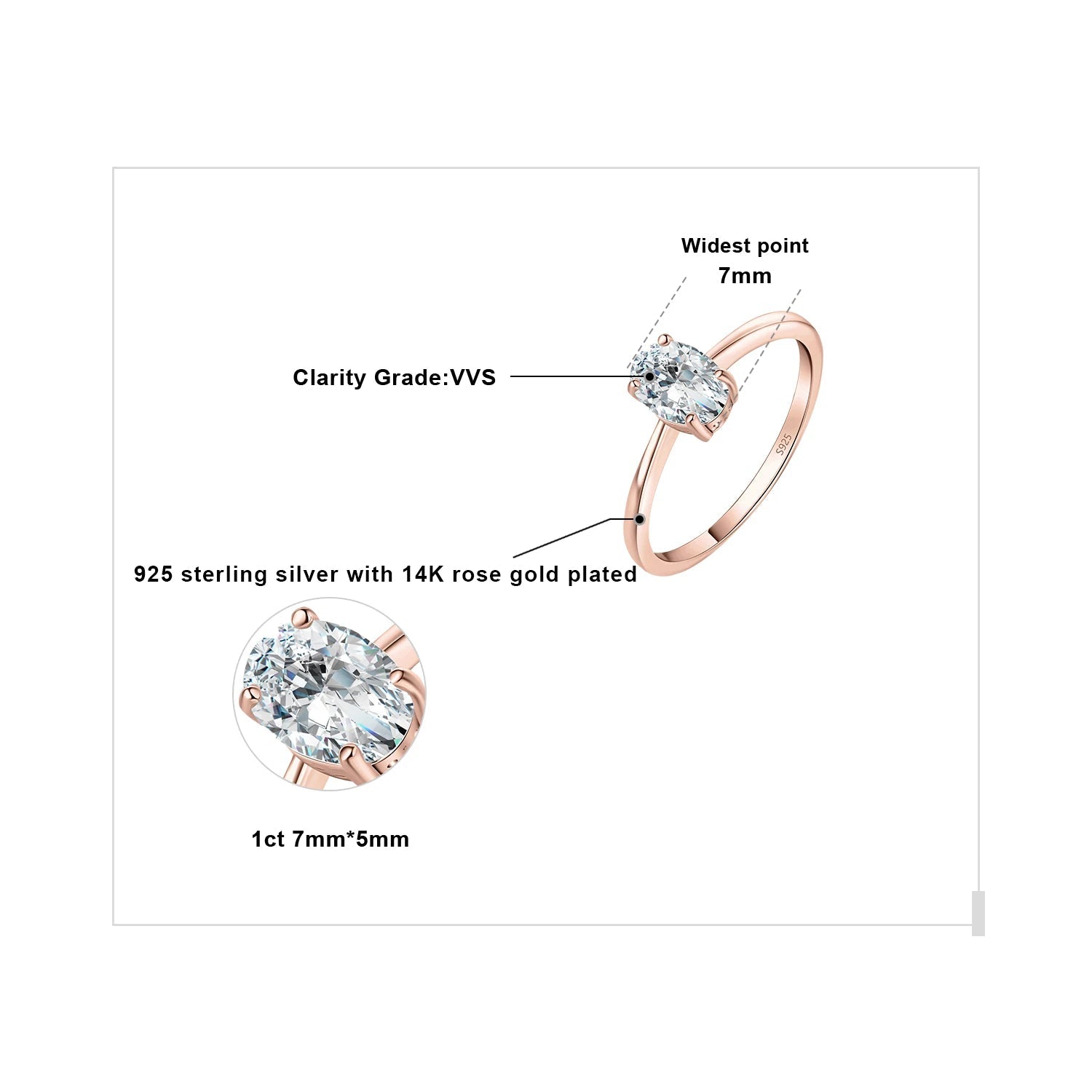 Oval Cut Moissanite Solitaire Engagement Ring | GRA Certified | 925 Sterling Silver