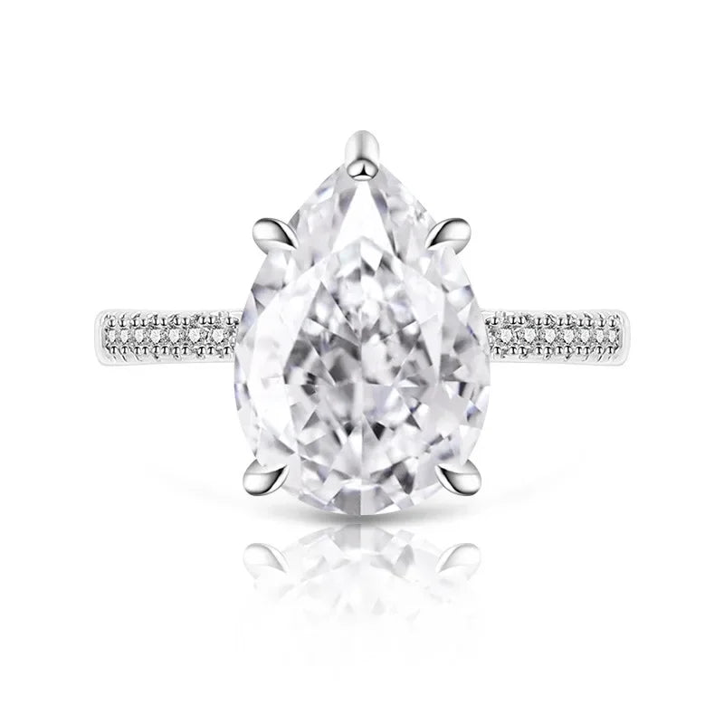 925 Sterling Silver Ice Flower Cut Crystal Zircon