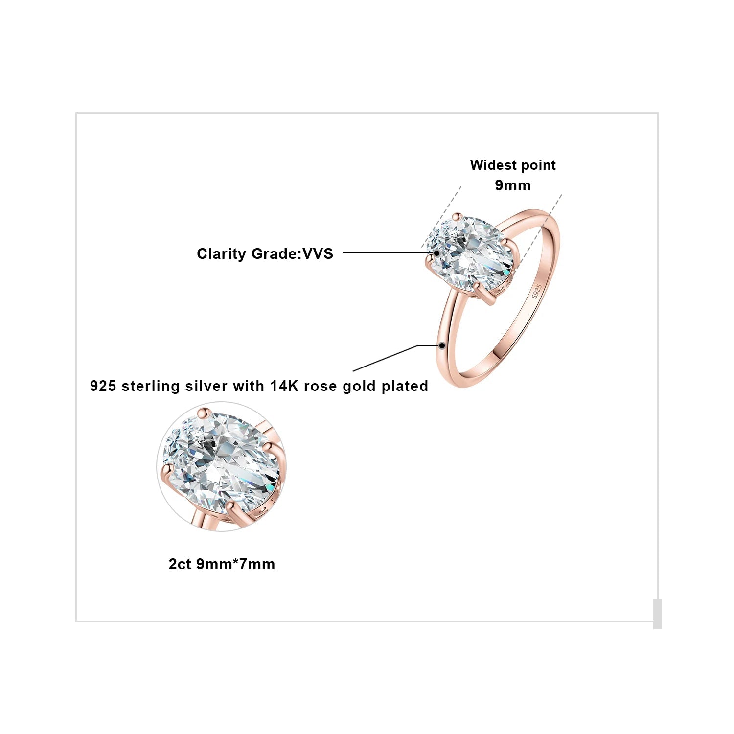 Oval Cut Moissanite Solitaire Engagement Ring | GRA Certified | 925 Sterling Silver