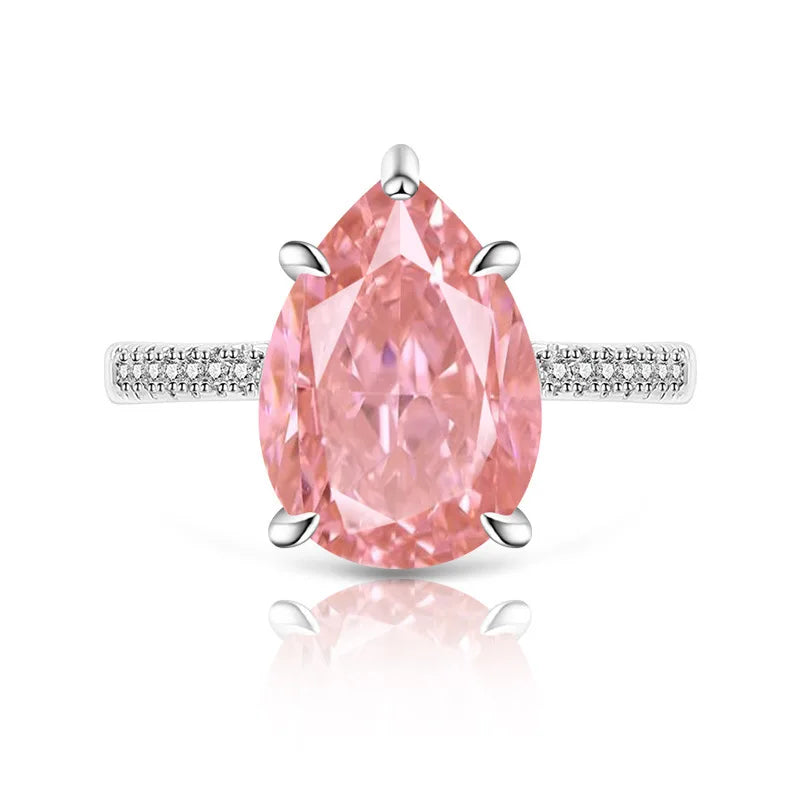 925 Sterling Silver Ice Flower Cut Crystal Zircon