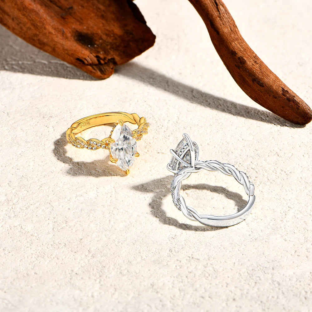 Marquise Cut Moissanite Engagement Rings