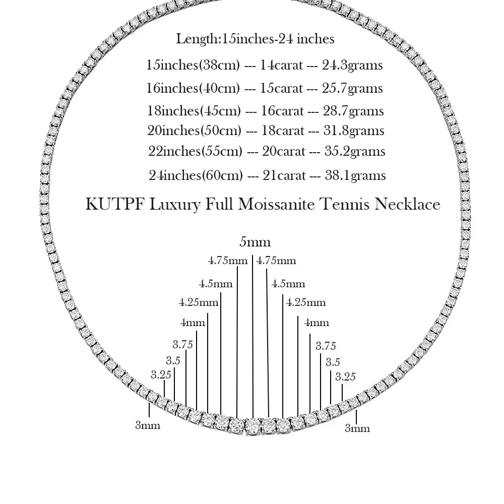 Moissanite Diamond Tennis Necklace with Certificate