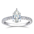 Super Sparkling Pear shaped Moissanite ring