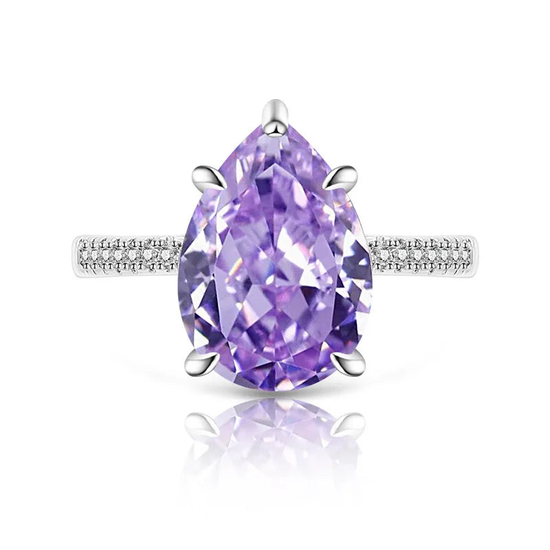 925 Sterling Silver Ice Flower Cut Crystal Zircon