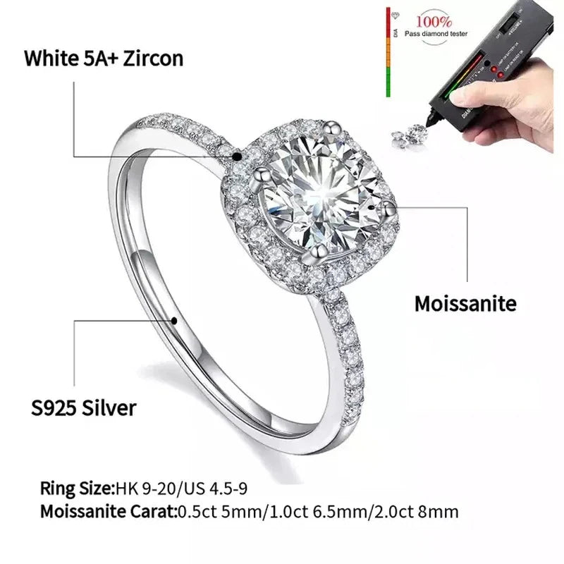 Lumilux Moissanite Solitaire Ring | D Color VVS1 | 925 Sterling Silver
