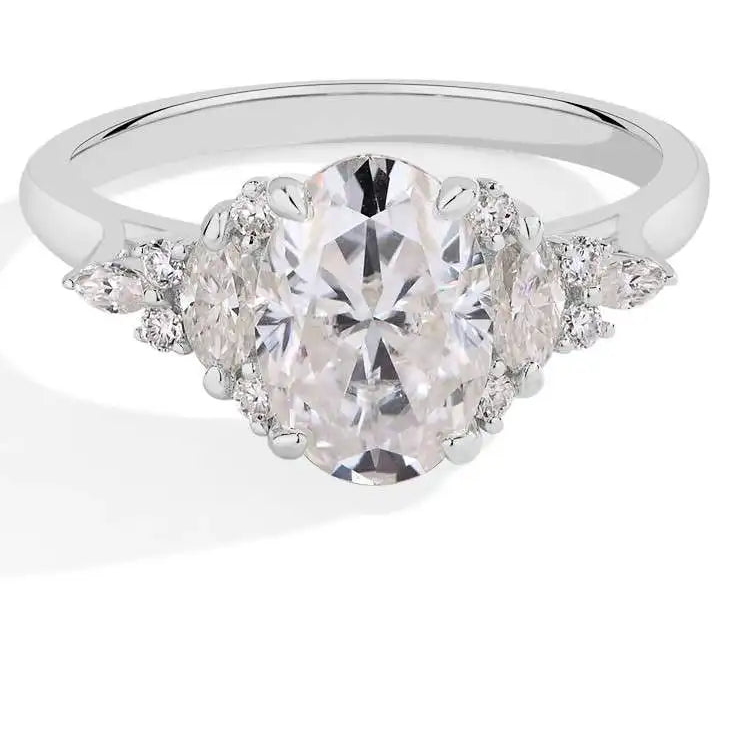 Lumilux Oval Solitaire Ring — 2.5CT D-Color VVS1 Moissanite | 925 Sterling Silver | Engagement & Wedding