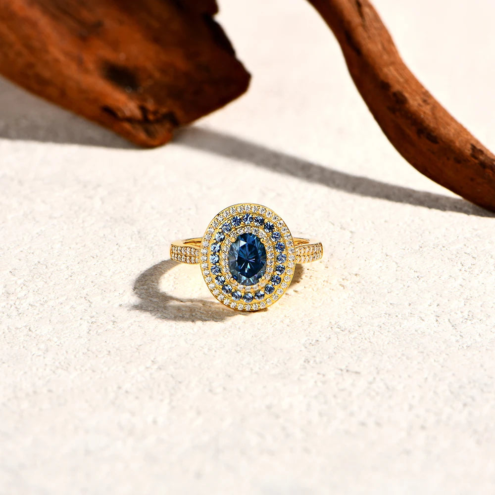 Oval Cut D Color VVS1 Moissanite Solitaire Ring | 925 Sterling Silver | GRA Certified
