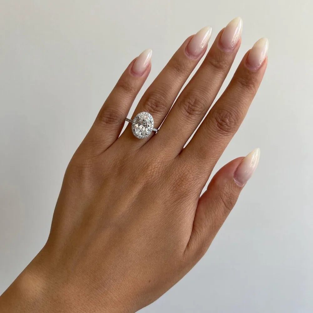1/2 Carat Oval Cut Moissanite Engagement Ring