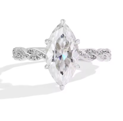Marquise Cut Moissanite Engagement Rings