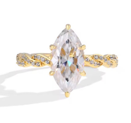 Marquise Cut Moissanite Engagement Rings