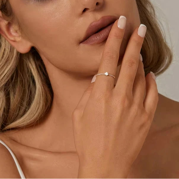 Lumilux Eternity Moissanite Band Ring | 925 Sterling Silver | Round VVS1 D-Color