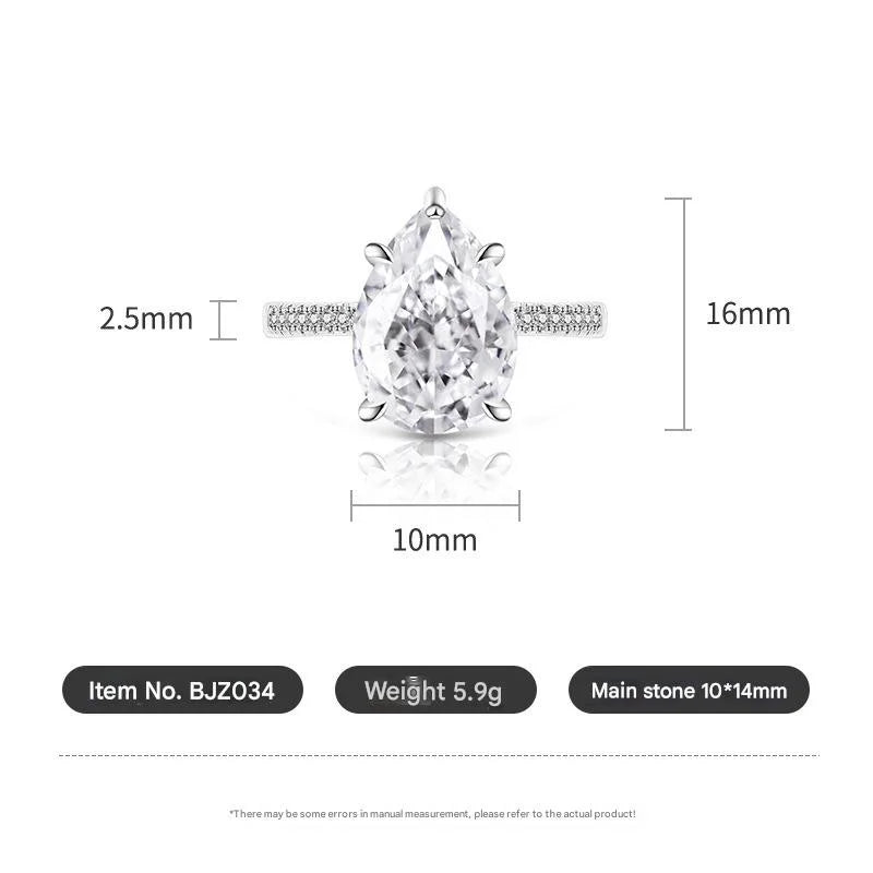 925 Sterling Silver Ice Flower Cut Crystal Zircon