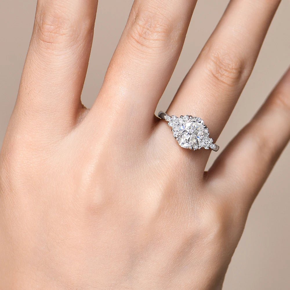 Lumilux Oval Solitaire Ring — 2.5CT D-Color VVS1 Moissanite | 925 Sterling Silver | Engagement & Wedding