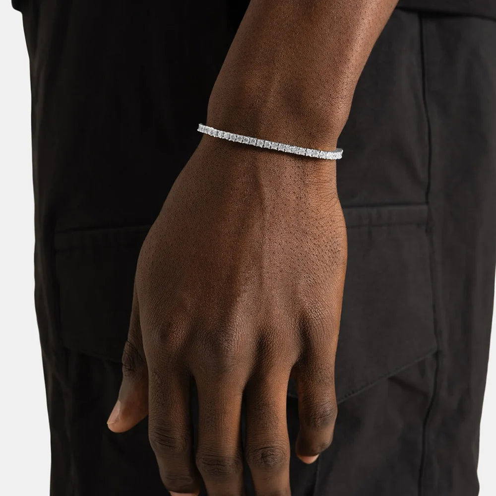 Iced Out Moissanite Tennis Bracelet | Hip Hop CZ Charm Bracelet with GRA Certificate