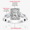 D Color VVS1 Moissanite Engagement Ring | Radiant & Emerald Cut | 1–4CT | 925 Sterling Silver