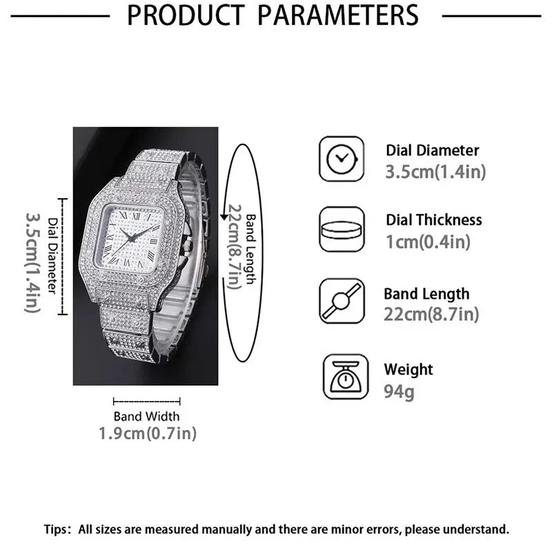 TVK Rectangle Quartz Watch – Stainless Steel Bracelet Watch for Women & Men | Rose, Silver, Gold
