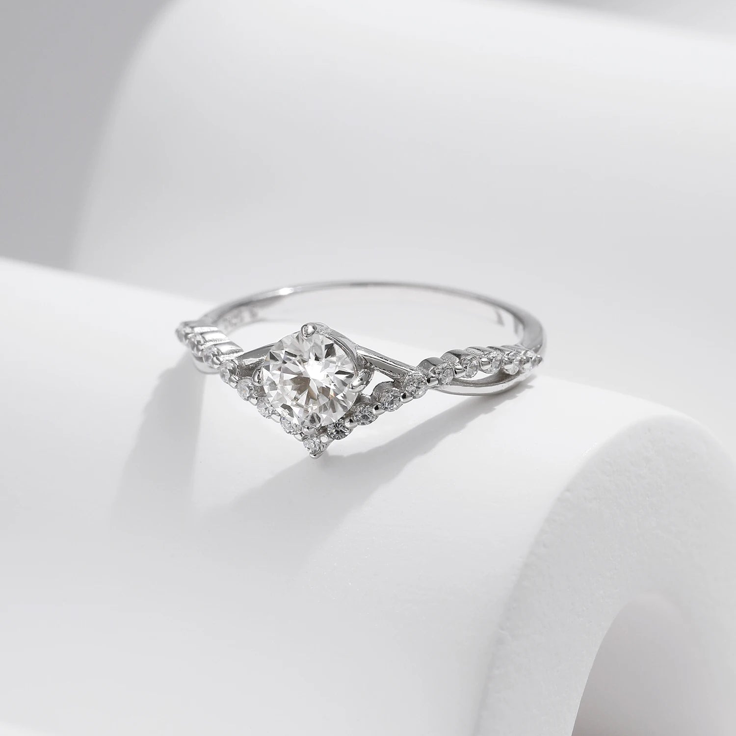 Crown Moissanite Solitaire Ring | D VVS1 | 925 Sterling Silver