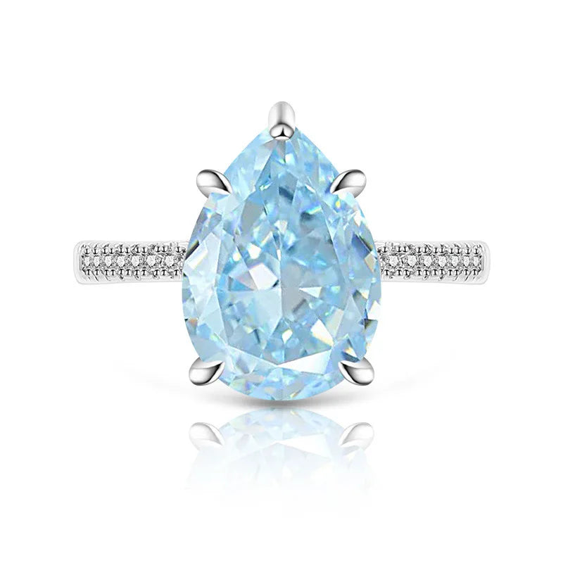 925 Sterling Silver Ice Flower Cut Crystal Zircon