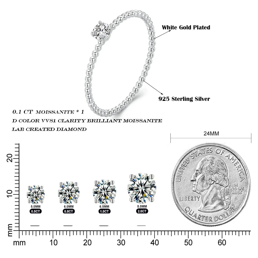 Lumilux Eternity Moissanite Band Ring | 925 Sterling Silver | Round VVS1 D-Color