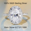 Lumilux Oval Halo Ring — 5CT High Carbon Diamond | 925 Sterling Silver | White, Yellow & Pink