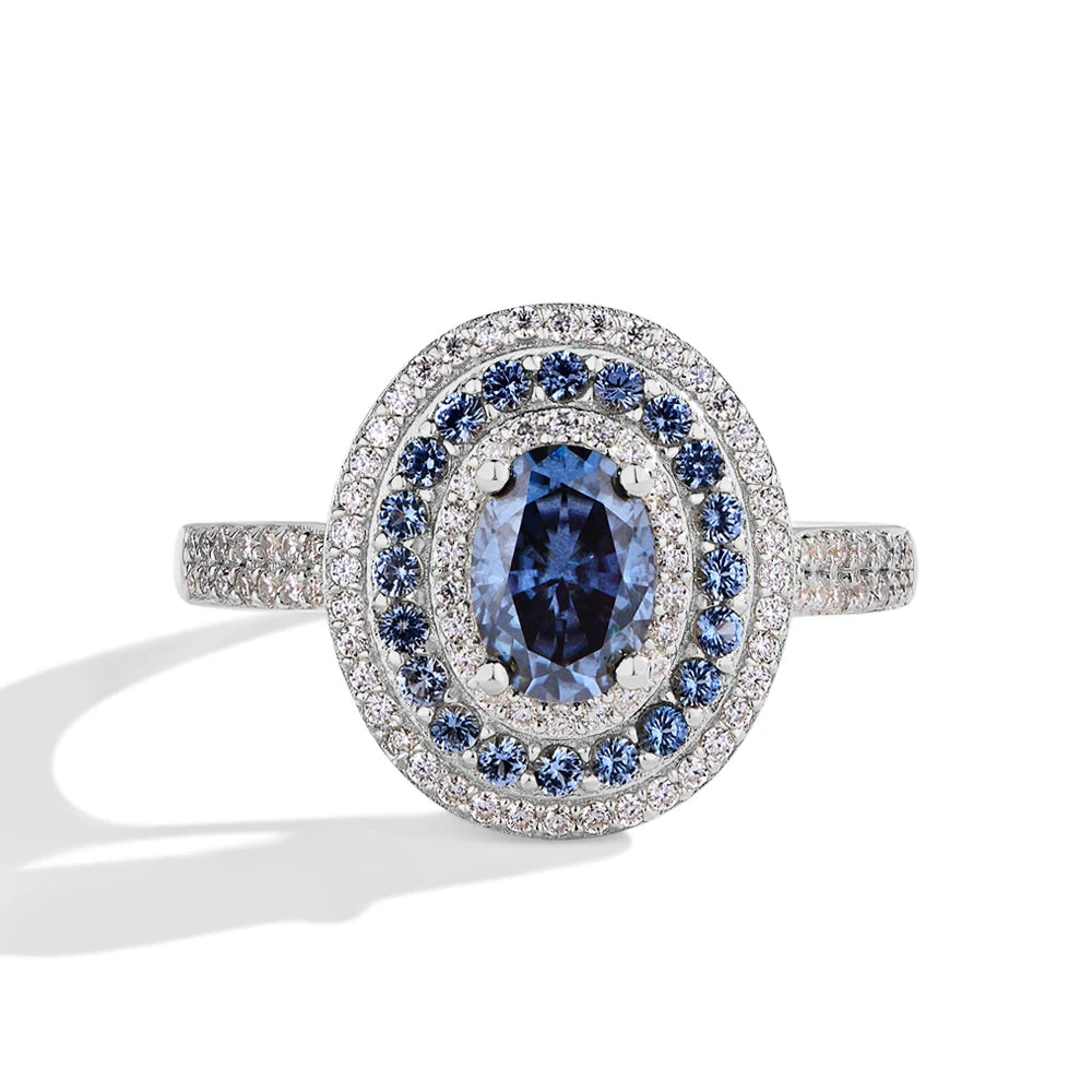 Oval Cut D Color VVS1 Moissanite Solitaire Ring | 925 Sterling Silver | GRA Certified