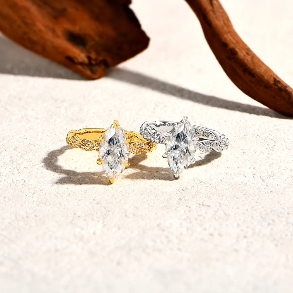 Marquise Cut Moissanite Engagement Rings