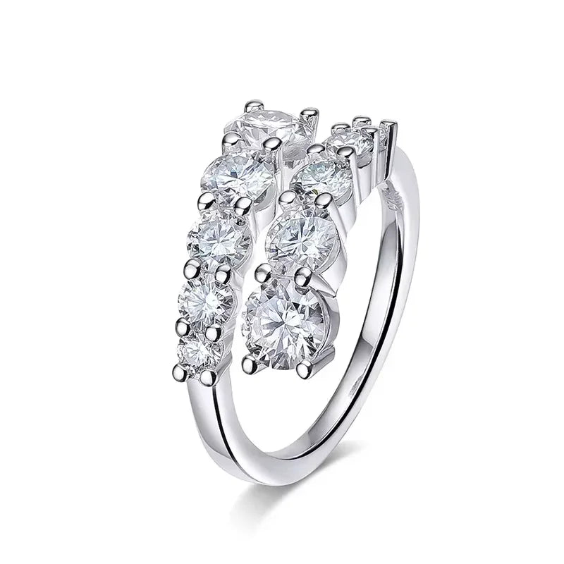Full Eternity Moissanite Band | 10-Stone Wedding Ring in S925 Sterling Silver