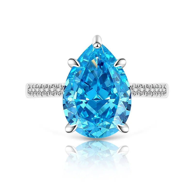 925 Sterling Silver Ice Flower Cut Crystal Zircon