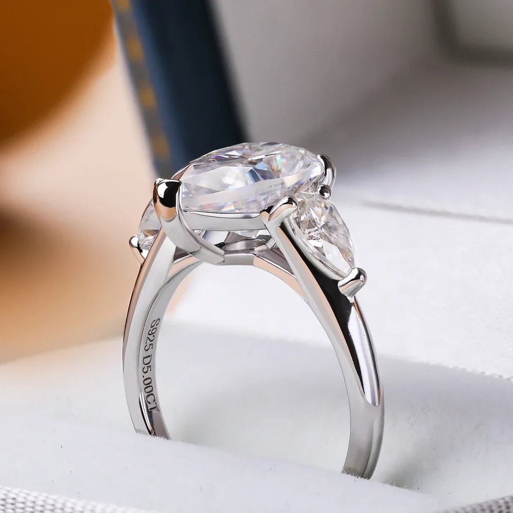 Pear Cut Moissanite Engagement Ring | 925 Sterling Silver | GRA Certified | 1–4ct