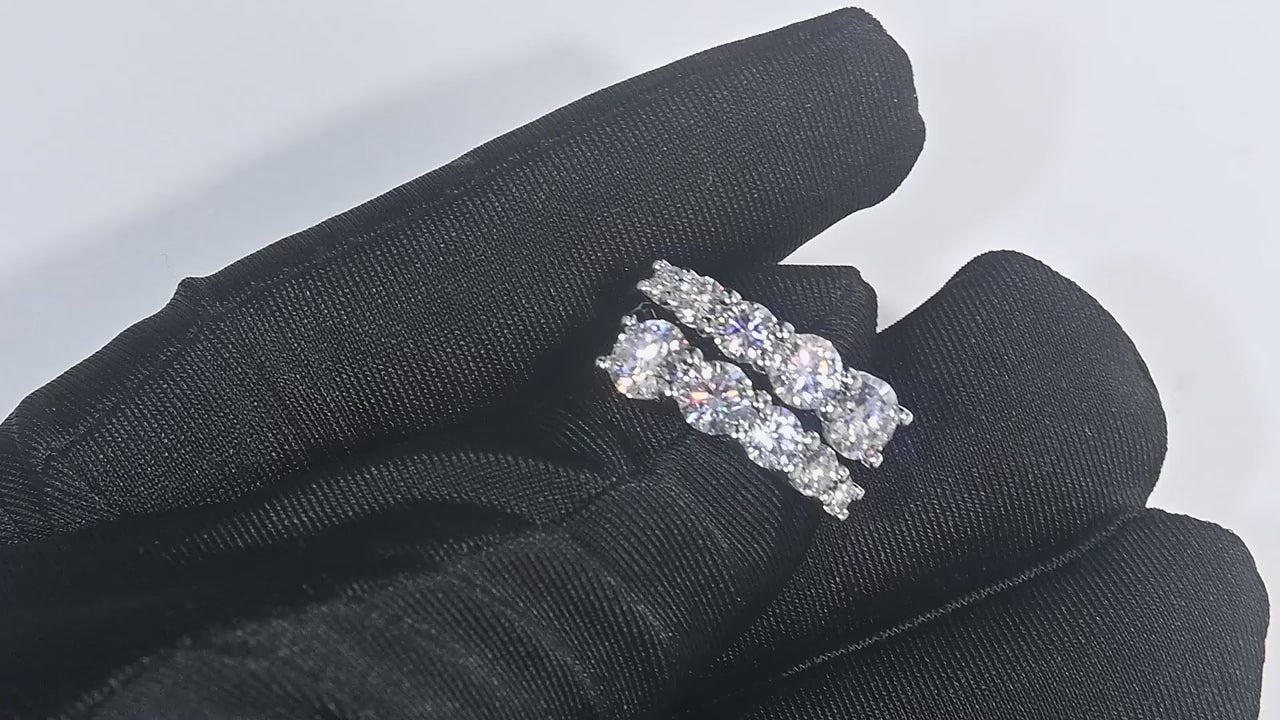 Full Eternity Moissanite Band | 10-Stone Wedding Ring in S925 Sterling Silver