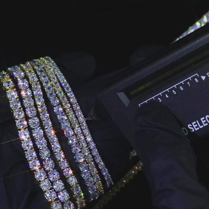 Iced Out Moissanite Tennis Bracelet | Hip Hop CZ Charm Bracelet with GRA Certificate