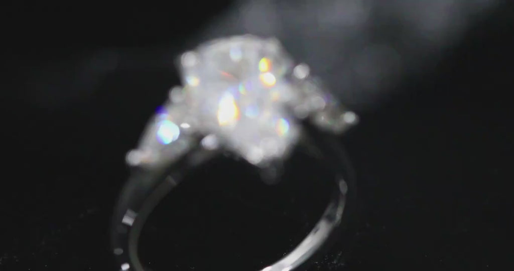 1-5CT Pear Cut Miossanite Ring Certified 925