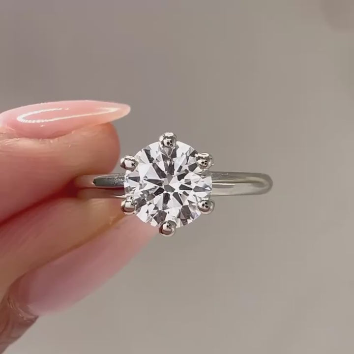 6mm Cubic Zirconia Solitaire Ring | Stainless Steel | Multi-Color