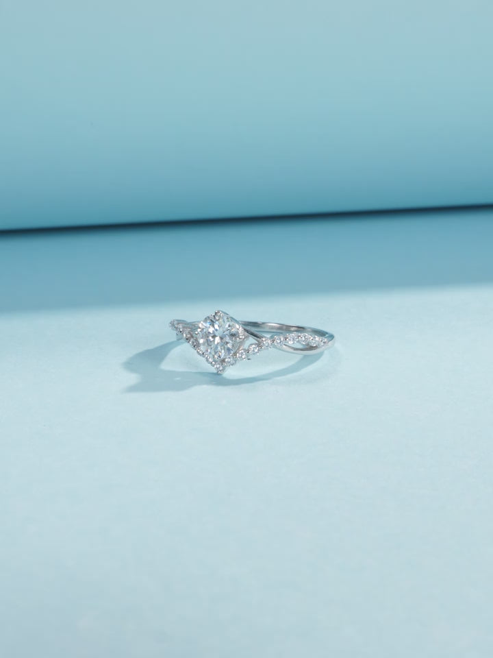 Crown Moissanite Solitaire Ring | D VVS1 | 925 Sterling Silver