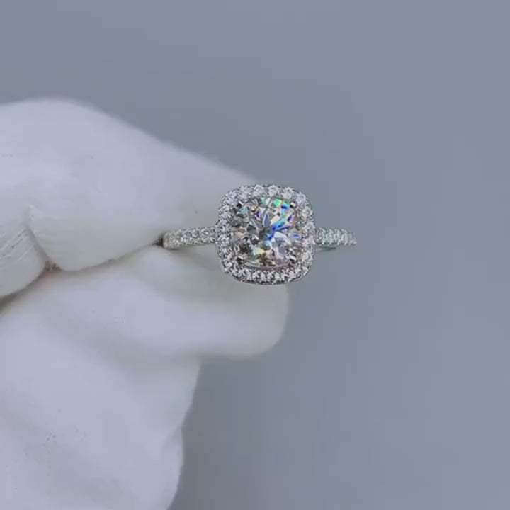 Lumilux Moissanite Solitaire Ring | D Color VVS1 | 925 Sterling Silver