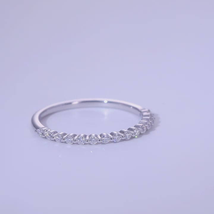 Moissanite Eternity Band Ring | D Color VVS1 | 925 Sterling Silver | GRA Certified