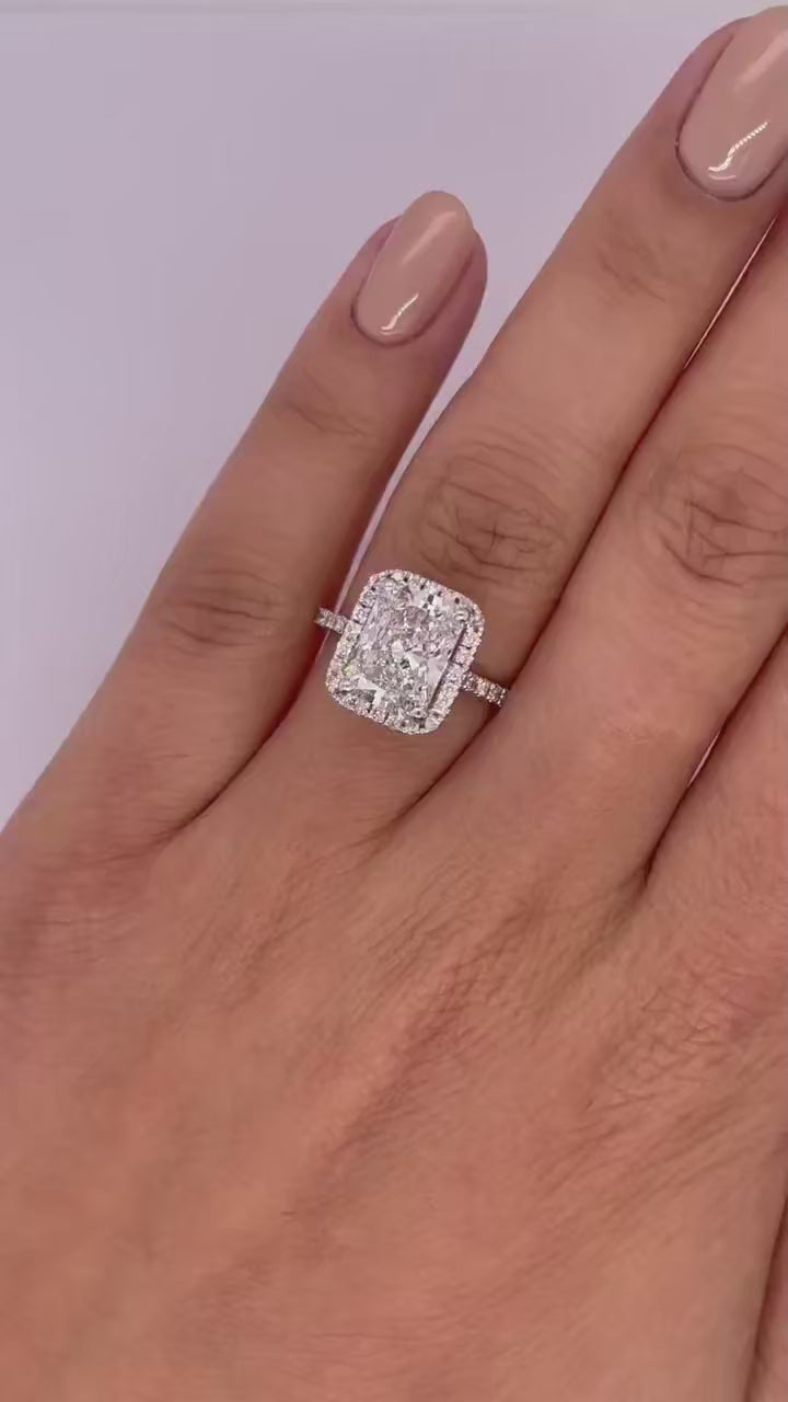 1/2 Carat Radiant Cut Moissanite Engagement Ring