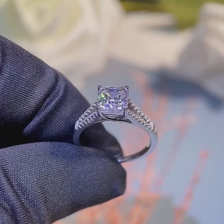 Luxury 2ct Asscher Cut Moissanite Wedding