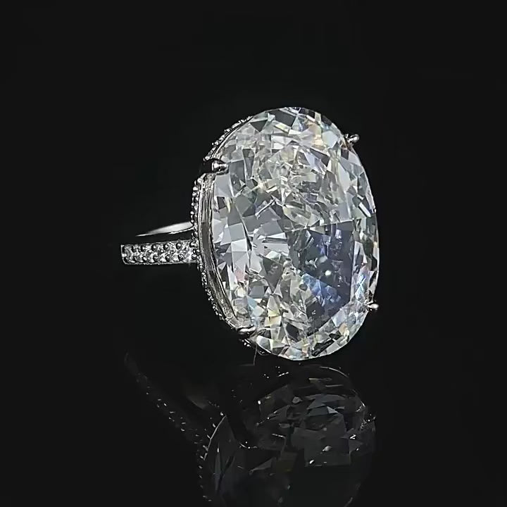 Luxury Oval 15Ct Lab Moissanite Diamond Ring 925