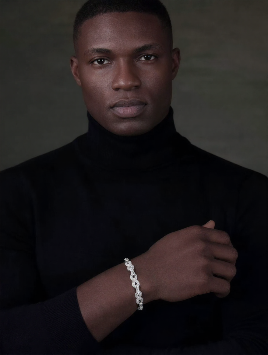 Infinity Moissanite Cuban Link Bracelet | 10mm Iced Out | 18K Gold Plated